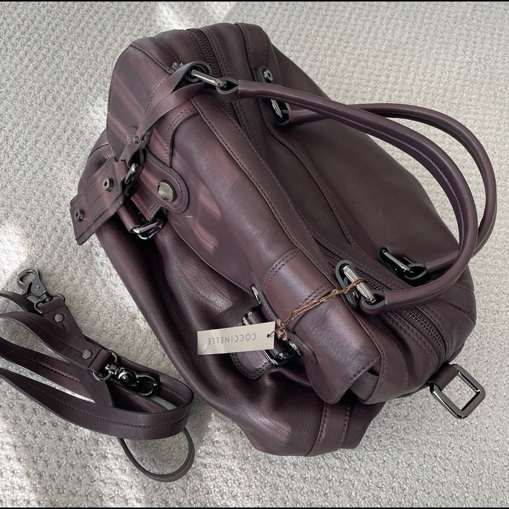 NEW dark brown lambskin soft leather bag by COCINELLE